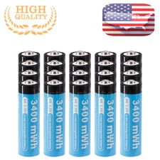 20x 1.5V Rechargeable AA Li-ion Lithium ion Batteries 3400mwh Battery With Case