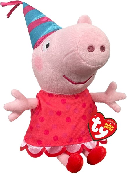 Ty Beanie Babies 20. Jahrestag Peppa Pig Reg. Peppa´S Party Stofftier PlüSchtier-image