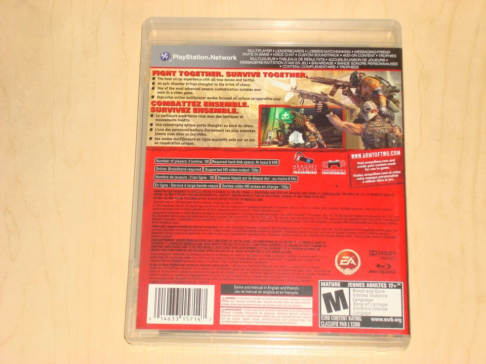 Sony PlayStation 3 (PS3) - ARMY OF TWO: THE 40th DAY - Complete - Image 2 of 3