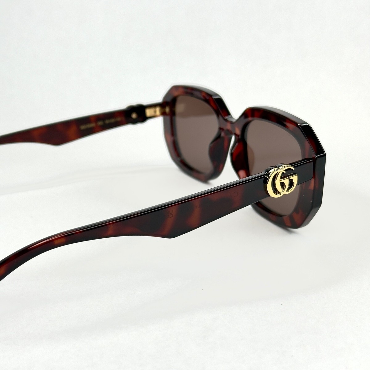 GUCCI 1535 Brown Havana Geometric Logo Gg1535S Runway Sunglasses