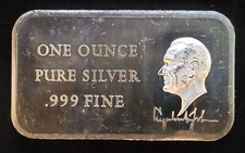 1972 Lyndon Johnson Madison Mint President Bullion-999 Silver 1 Ounce Oz Art Bar 104.99 per troy oz