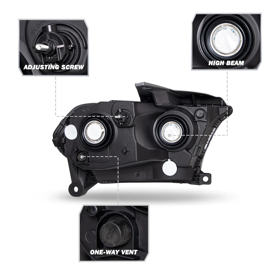 LH+RH SIDE FOR 2011 2012 2013 DODGE DURANGO HEADLIGHTS BLACK HOUSING ASSEMBLY Foto 4 de 4