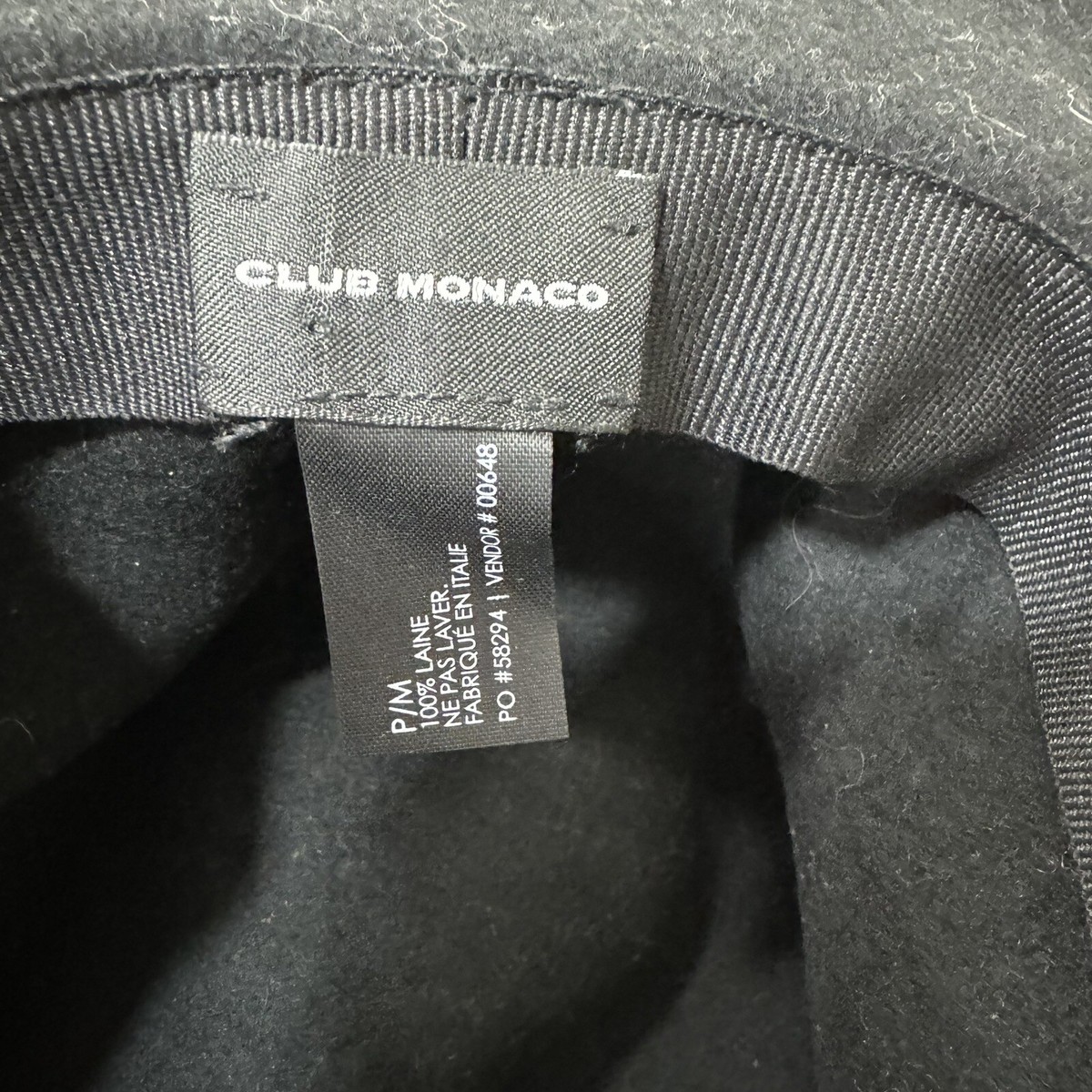 Club Monaco black wool fedora style hat Hanshow Classic Black Men main image 4
