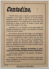 RSI CONTADINO LA SEDICENTE BRIGATA GARIBALDI È  AL SOLDO MANIFESTO DI PROPAGANDA