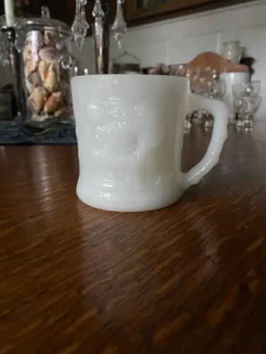 Fire King BC Comics Grog Milk Glass Mug Johnny Hart Caveman Coffee Cup vintage