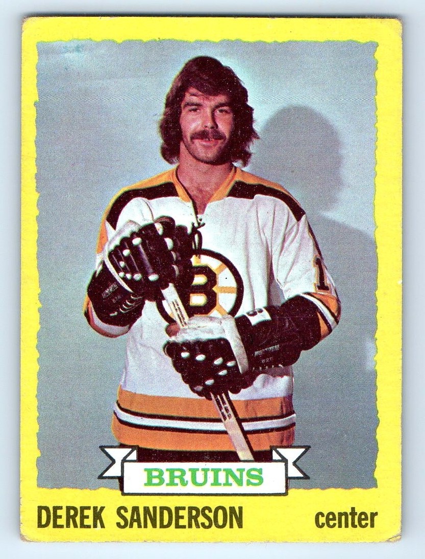 1973-74 Topps #182 Derek Sanderson Creases+ Boston Bruins