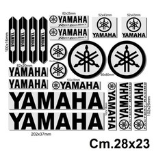 NERO Adesivi 20 YAMAHA DIAPASON PVC/VINILE prespaziati logo MOTO Alta qualita'