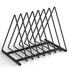 Triangle Desk File Organizer, 7 Slots Metal File Sorter Magazine Holder Document
