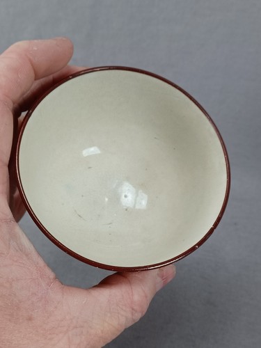 British Pearlware Enameled Red Pink & Blue Floral Tea Bowl & Saucer C. 1810 - Picture 6 of 14