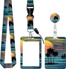 ID Badge Holder with Retractable Badge Reel Clip and Lanyard, Cute Card Name ...