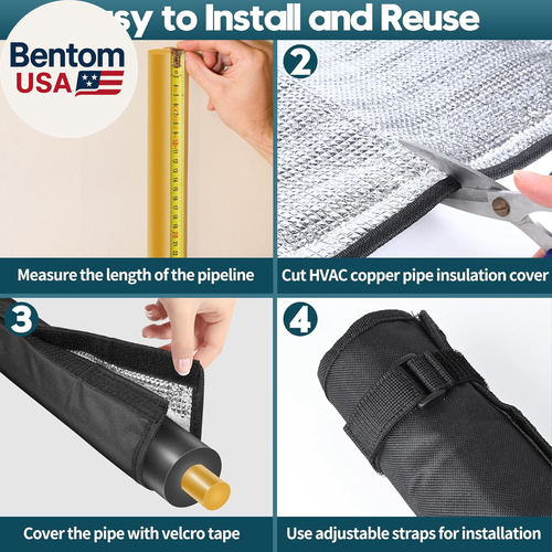 3-Layer HVAC Copper Pipe Insulation Cover, 72'' X 10.2'' AC Pipe Insulation Cove - Picture 5 of 12