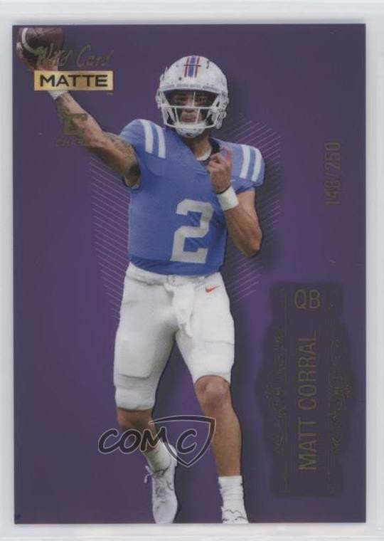 2022 Wild Card MATTE Chase Purple 148/250 Matt Corral #MB-83 Rookie RC 0n8