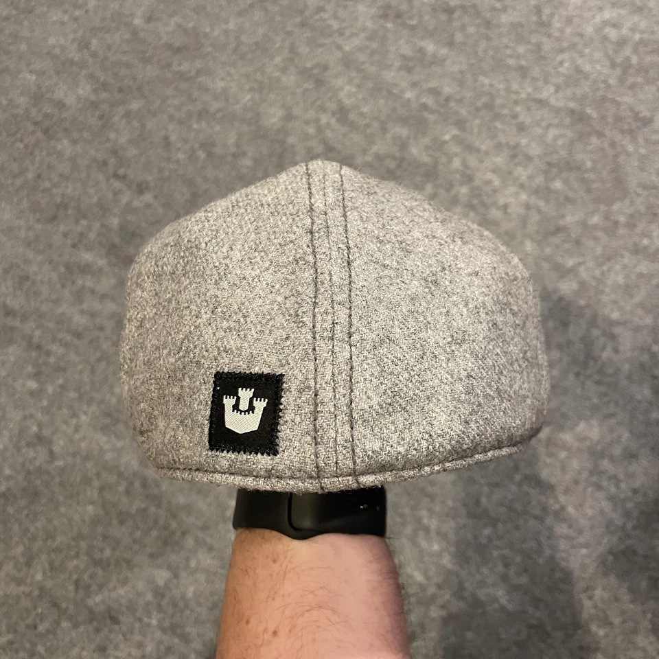 Gorra plana Goorin de mezcla de lana forrada para conductor de pico de pato ajustada para hombre grande gris Foto 4 de 4