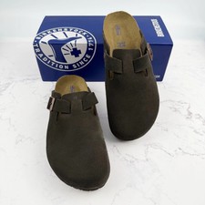Birkenstock Boston Mocha Suede Leather Soft Footbed Clog Unisex Size 7-12