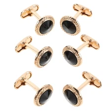 3 Pairs Tuxedo Cufflinks Button Covers for Formal Wear Dress Shirts