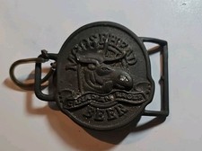 Vintage 1970s Moosehead Beer Canadian Lager Brass Bottle Opener Belt Buckle EUC