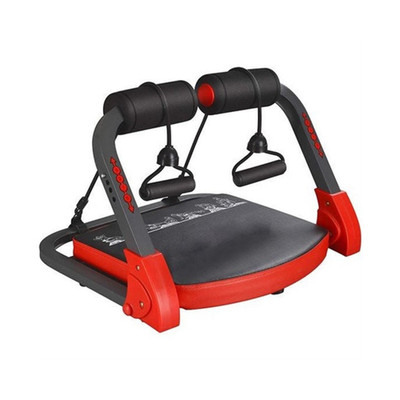 Crunch Machine Ab & Core Trainer Non-Slip w/ Resistance Bands Home Use Red/Black