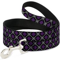 "Dog Leash Argyle Black/Gray/Purple Narrow 0.5\" (Us Import)"