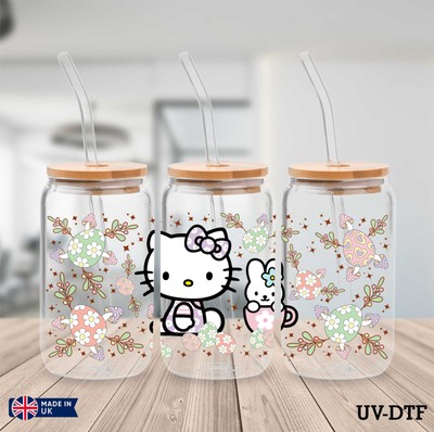 Kitty UV DTF Aufkleber - 16oz Libbey Dose Glasfolie yn985