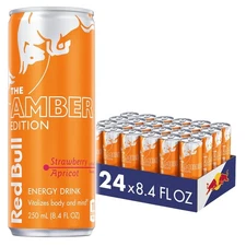 Red Bull Amber Edition Strawberry Apricot Energy Drink, 8.4 Fl Oz, 24 Cans