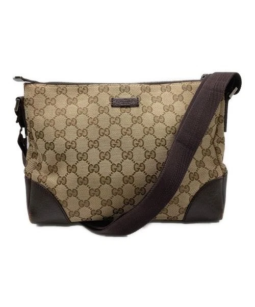 Sac à bandoulière en toile marron GUCCI GG 114273