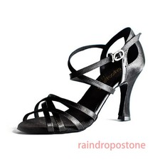 Women Satin Latin Dance Shoes Tango Latin Salsa High Heel Club Dance Footwear