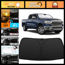 Custom Fit Windshield Sun Shade for Dodge RAM 1500 2019-2026 - UV Protection