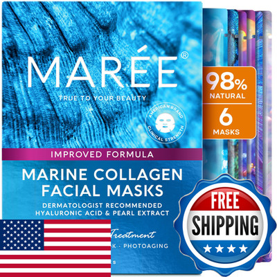 Maree Collagen Facial Mask Hyaluronic Acid Sheet Face Mask Skincare Centella