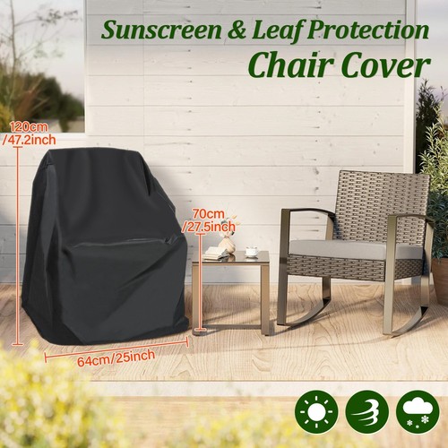 6er Pack Schwarz Terrasse Stuhl Abdeckung Outdoor Gartenmöbel Schutz für Rasen Hof - Bild 6 von 8