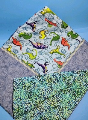 Project Linus Baby Child Blanket Dinosaurs Blue SEE Pictures!  38x37  