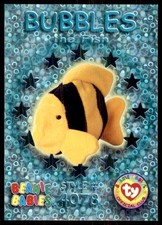 1999 Beanie Babies Series III Wild Cards Teal Bubbles The Fish #55