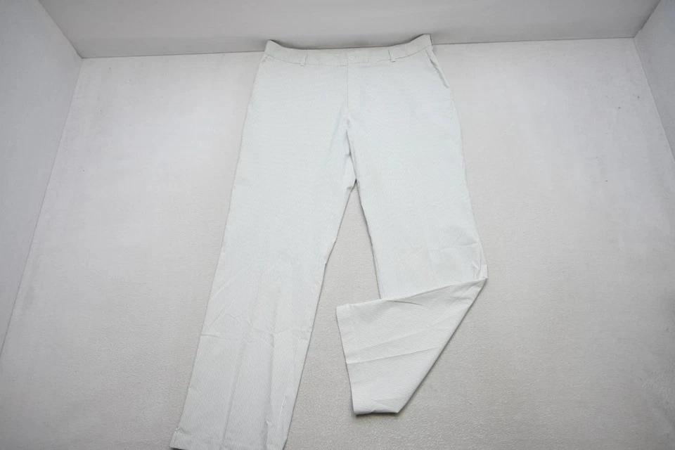 Pantalones de golf Nike elásticos Dri Fit rendimiento a rayas planos atléticos para hombre 38 x 32 Foto 2 de 4