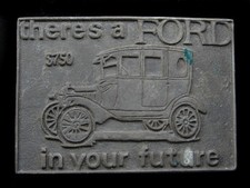 RL05108 VINTAGE 1970s THERE'S A FORD IN YOUR FUTURE 750 ADVERTISEMENT BUCKLE