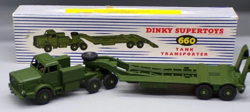 Vintage DINKY SuperToys #660 Antar Tank Transporter DIECAST w/ BOX military uk !