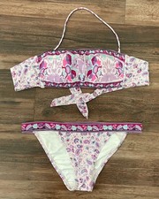 Victoria's Secret Pink 2pc Floral Triangle Halter Bikini Set Size S/M