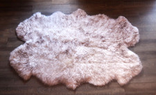 Thick Quad 100 Real Sheepskin Wool Area Rug 6 4 Ivory/Tan Rug Pelt