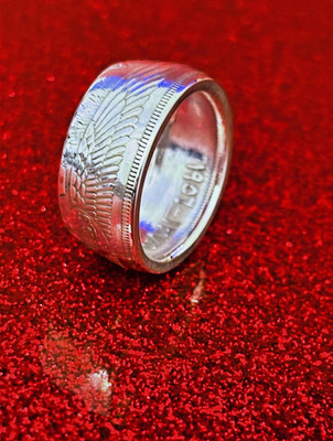 Silver Ring Crafted from an Egyptian Sphinx  Coin - 20 Qirsh