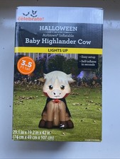 Baby Highlander Cow with Cape Airblown Yard Inflatable, Multicolor, 3.5', Hallow