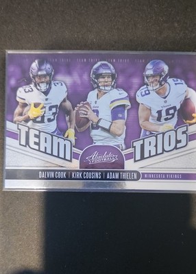 2019 Panini Absolute - Team Trios Dalvin Cook, Kirk Cousins, Adam Thielen #TT-MV