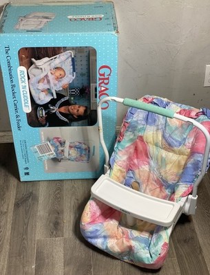 Vintage 1991 Graco Pastel Baby Carrier Infant Rock And Cuddle Baby Seat