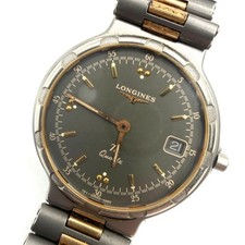 Longines Conquest Combi Black Wristwatch Battery Authentic Used