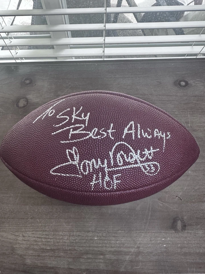 Fútbol americano Rawlings firmado por Tony Dorsett autografiado Dallas Cowboys #33 Salón de la fama Foto 4 de 4