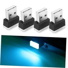 4PCS USB LED Car Interior Atmosphere Lamp, Mini Led USB Lights for Ice blue