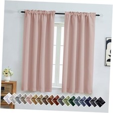 Blackout Curtains 2 Panels for Girls Room, 40"W x 63"L Pack of 2 Blush Pink