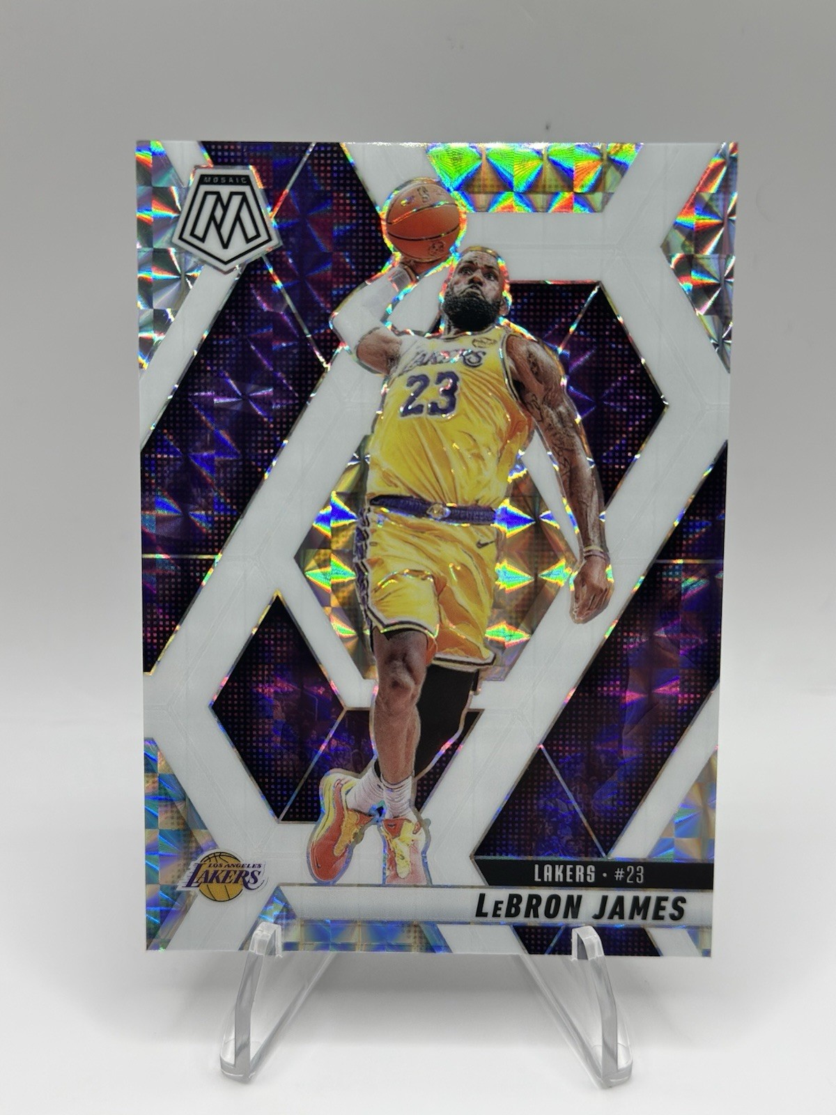 2024-25 Panini Mosaic LeBron James #180 Choice White Mosaic Prizm /35