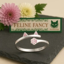 Pawfect Cat Ring | 925 Silver | Adjustable | Cat Lover | Jewellery | Gift Women