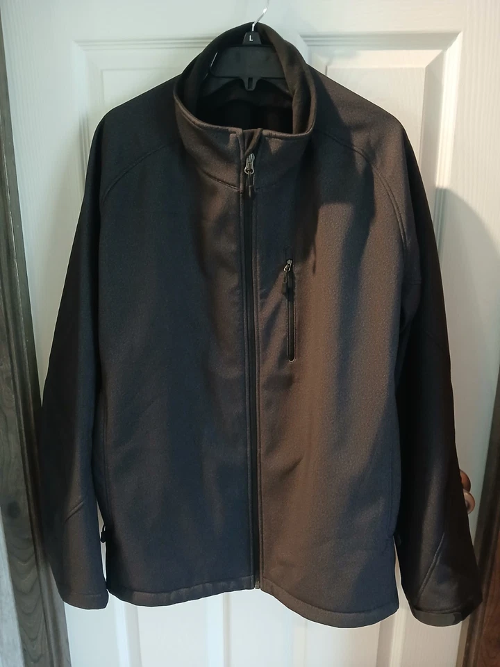 Kirkland Signature Jacket Mens 2XL Gray Full Zip Softshell Water Resistant - Image 2 of 4