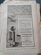 Sk160  ephemera 1919 advert Relay Automatic Telephone Co Marconi House