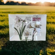 Effetti d’ Arte 15” Serving Platter  Postcard Iris Floral Handmade in Italy