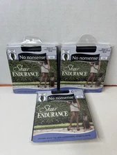 No Nonsense Sheer Endurance Pantyhose Control Top Midnight Black Size C Lot 3